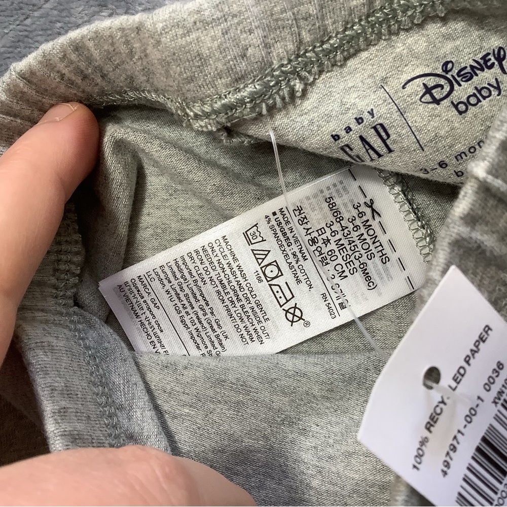NWT Baby Gap Disney Minnie Mouse Gray Leggings 3-6 Month. - Picture 4 of 8
